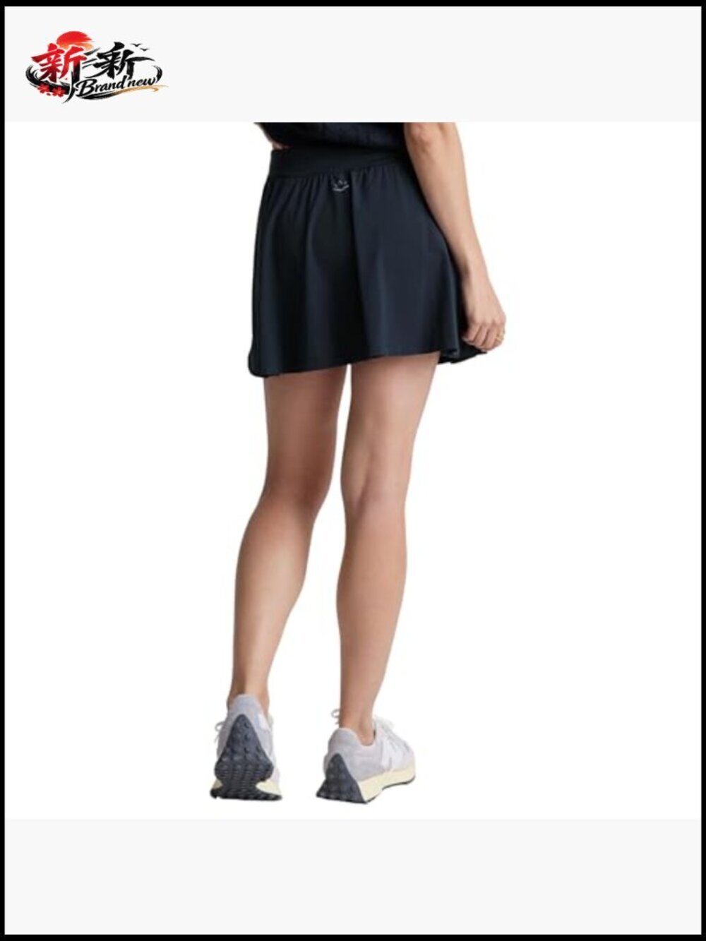 Pleated Athletic Skirt with Built-in Shorts, Performance Fabric, Navy - Picture 4 of 5